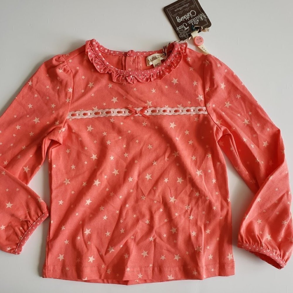 Matilda Jane girl sz 2 orange star Eisley Top